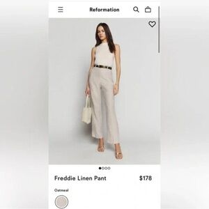 NEW Reformation Freddie Linen Pants